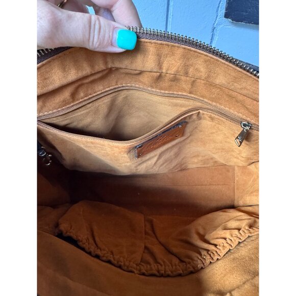 Patricia Nash Floral Tapestry Handbag W/ Black Leather Accents Adjustable Strap - Picture 7 of 14